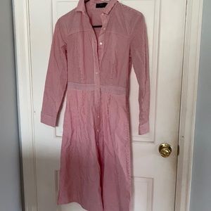 J. Crew red striped button down dress